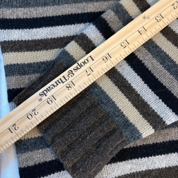 Gap Men's Lambswool Sweater Vintage Striped Crew Neck Mostly Browns, sz Medium - Picture 9 of 11